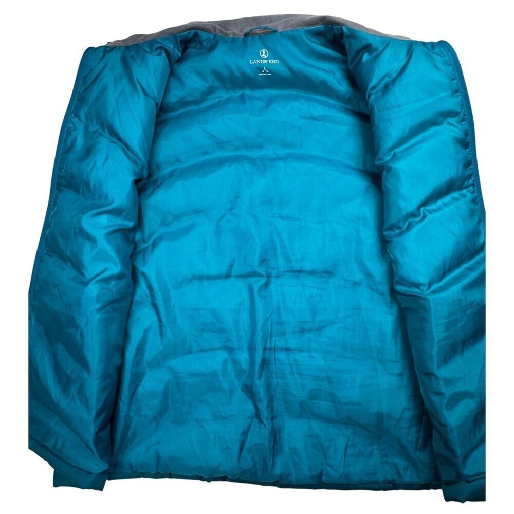 Lands' End Down Puffer Vest Womens Size Large 14-16 Zip Front - Picture 7 of 11